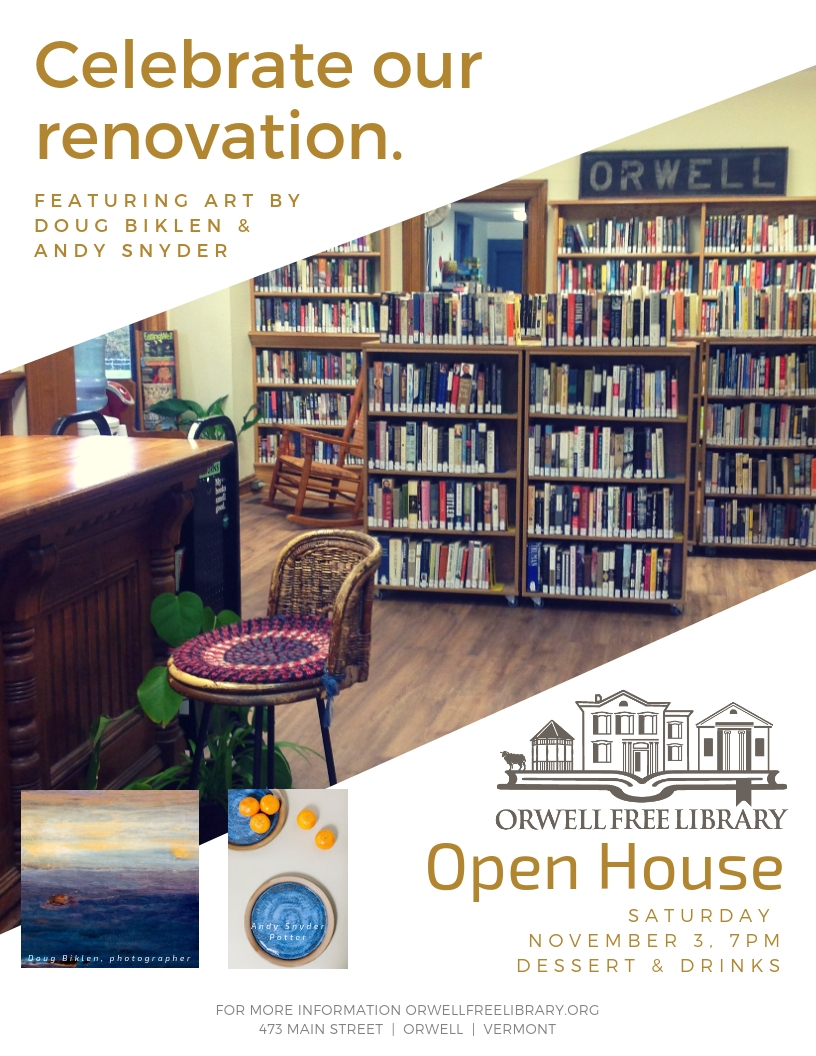 Celebrate our renovation. Orwell Free Library
