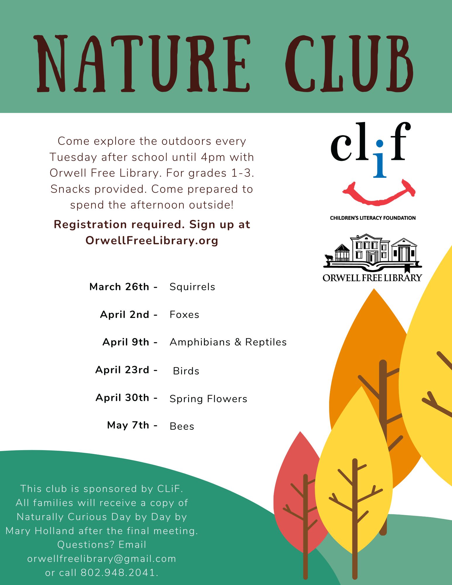 Nature club 2024 Orwell Free Library